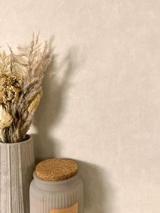 NEWROOM Tapete Beige Vliestapete Unifarbe - Universal Modern Grau  Struktur Monochrom Einfarbig Uni Textilstruktur