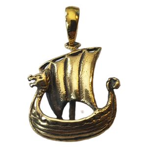 Bronzeanhänger Wikingerboot Wikingerschiff klein Schmuck Viking ? 17mm