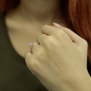 0,34 Carat Solitär Diamantring 14 Karat Weißgold - 61 (19,40 mm)