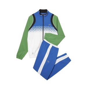 Lacoste Herren Tennis Jogger-Set Trainingsanzug-Set Weiß Blau Grün