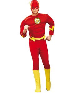 Rubie's Flashkostüm Flash Kostüm TV Superheld Held DC Comics Justice Leauge Blitz Herren Rot/Schwarz XL