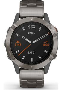 Garmin - Smartwatch - fenix 6 Sapphire Titanium Grau-Titanium - 010-02158-23
