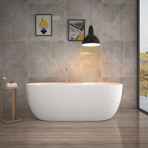 HOME DELUXE - freistehende Badewanne - LENI mit Armatur, Weiß - Maße: ca. 170 x 80 x 58 cm - Füllmenge: 235 Liter, inkl. Überlaufschutz, Siphon und Verschluss I Spa, für 2 Personen