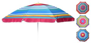 Sonnenschirm Strandschirm Strand Balkonschirm Schirm Ø 140 cm bunt gestreift