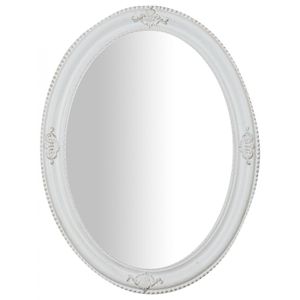 Spiegel oval 84x64x4 cm, Wandspiegel oval, Vintage wand spiegel, Weiß
