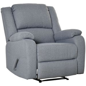 HOMCOM Relaxsessel mit Liegefunktion Fernsehsessel TV-Sessel Sessel mit Seitentasche Leinenartiges Polyester Grau 90 x 96 x 98 cm