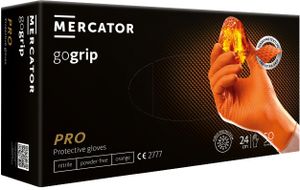 Ochranné nitrilové rukavice Mercator GOGRIP oranžové 50ks velikost XL