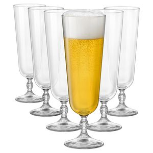 6x 405ml Bartender Biergläser mit Stiel - Halbes Pint Craft-Lager Ale Apfelwein Pilsner Groß Tulpe Trinkglas-Set mit Stiel - Von Bormioli Rocco