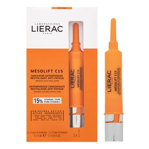 Lierac Mésolift C15 Concentré Extemporané Revitalisant Anti-Fatigue koncentrovaná rekonštrukčná starostlivosť pre jednotnú a rozjasnenú pleť tváre 2 x 15 ml