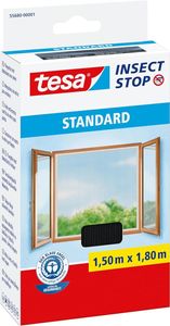 tesa Fliegengitter STANDARD für Fenster 1,50 m x 1,80 m anthrazit