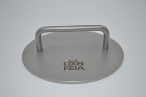 OXNFEIA® Smasher Burger Smasher Smashed Burger Fleischbeschwerer Presse Feuerplatte Edelstahl Gussplatte Gusspfanne Grillpresse Hamburger Smash