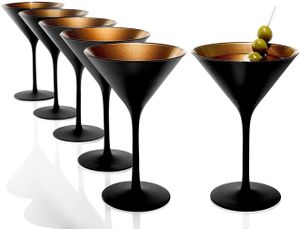 Stölzle Lausitz Martini Cocktailgläser Coktailschale Grandezza 240ml schwarz matt und kupfer 1400025