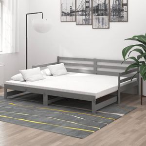 Maison Exclusive Výsuvná denní postel 2 × (90x200 cm) šedá masivní borové dřevo