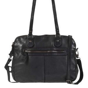 Bear Design Umhängetasche Leder Handtasche Damentasche 33x25cm schwarz