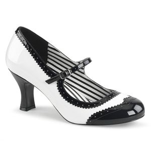 JENNA-06 Pleaser Pink Label Lochmuster Damen Riemchen Pumps weiß schwarz Lack