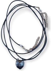 Halskette | Freundschaft Halskette | Halskette mit Magnet | Freundinnen Halskette | Freundschaftskette für 2 | Schwarz | 2 Stücke