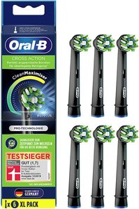 Oral-B Aufsteckbürsten - CrossAction CleanMaximizer - 6er Pack - schwarz