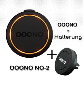 OOONO CO-DRIVER NO2 + Original Halterung Verkehrswarner Schwarz Set