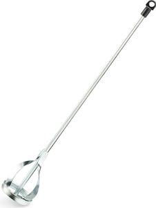 Navaris Rührstab Bohrmaschinen Paint Mixer - Quirl 6x40cm aus Stahl - Mörtelrührer für Farbe Lack Lasuren - Bohrmaschinen Farbrührer verzinkt - klein