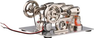 Stirlingova motorová súprava Dvojitý motorový generátor Teplovzdušný motorový model Fyzikálny model generátora so zotrvačníkom Dizajn Vedecký experiment DIY Vzdelávacia hračka pre učiteľa Dospelí Deti Škola Kancelária Dekor