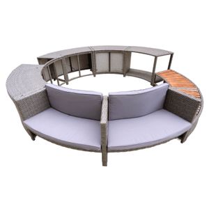 Abkleidung Whirlpool K2O Full Surround 180 Ø279x40x56 cm Set Kreisförmig mit 9 Sektoren, Treppen, Sitzflächen und Aufbewahrung