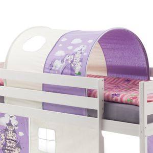 Tunnel PRINZESSIN zu Hochbett Spielbett Rutschbett Kinderbett in lila/weiß