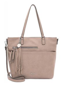 Tamaris Damen Shopper Handtasche Umhängeriemen Reißverschluss Adele 30485, Farbe:Beige