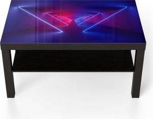 DEQORI Couchtisch 90x55 cm Schwarz 'Lichtinstallation' Glas Beistelltisch