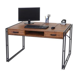 Psací stůl HWC-A27, kancelářský počítačový stůl, 122x70cm 3D konstrukce  vzhled divokého dubu