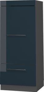 Vicco Mikrowellenschrank Fame-Line, 60 cm, Dunkelblau Hochglanz/Anthrazit