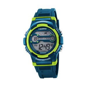 Calypso PU hodinky pro mládež K5808/3 Digitální náramkové hodinky tmavě modré světle zelené D2UK5808/3