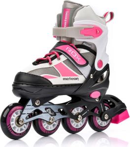 meteor ROX inline korčule detské kolieskové korčule quad korčule detské inline korčule S 30-33 pink / grey