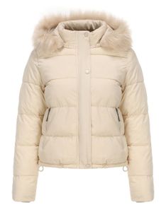ASKSA Dámská péřová bunda Krátký zimní kabát s dlouhým rukávem Teplá prošívaná outdoorová zimní bunda, meruňková, 2XL