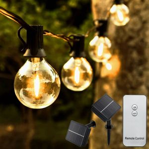 LUMILED solárne rozprávkové svetlá vonkajšie záhradné 30x LED 15,17 M s diaľkovým ovládaním solárne svetlo reťaz solárne svetlo IP44 teplá biela 3000K Vianoce