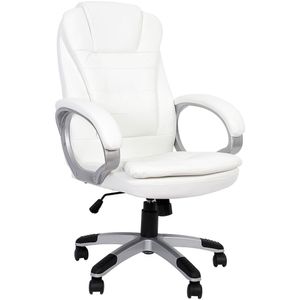 Mucola Chefsessel Schreibtischstuhl Bürostuhl Kunstleder Computerstuhl 120 KG Drehstuhl Bürosessel Gaming Stuhl - Weiß