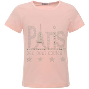 BEZLIT Mädchen Sommer T-Shirt mit Glitzer und Kunst-Perlen Rosa 116