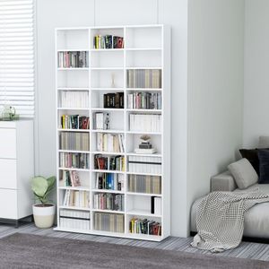 vidaXL Skriňa na CD biela 102x16x177,5 cm Materiál drevo