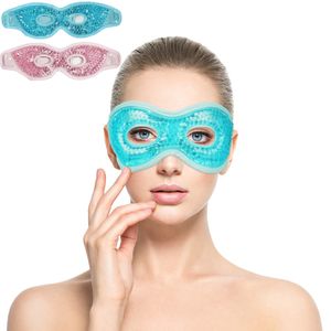 2Stk Augenmaske Kühlend Kühlbrille, Gel Augenmaske Kühlend Augen Kühlpads mit Gelperlen, Cooling Eye Mask (Rosa+blau)