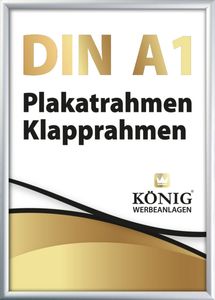 Dreifke® Plakatrahmen DIN A1 | 25mm Alu Profil, eckig | silber | Bilderrahmen...