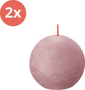 Bolsius - Rustikale Kugelkerze - Ø76mm - Ash Rose - Vorteilspack - 2 Stücke