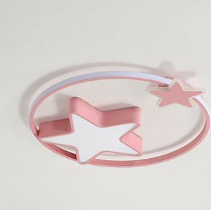 45cm LED Stern Dimmbare Moderne Kreative Deckenleuchte Fantasy-Märchenstil Licht Jungen Mädchen Kinderzimmer Kronleuchter + Fernbedienung für Wohnzimmer Schlafzimmer Esszimmer Flur Bar Café Restaurant (rosa) 29W