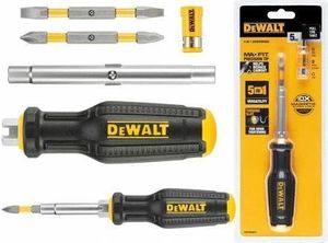 Wielofunkcyjny wkrętak DeWalt DWHT66569-0, 6 w 1, podstawowe zastosowanie do wkręcania, zawiera wkrętaki PH1, PH2, PH3, z rowkiem 5,5 mm, 6 mm i 8 mm, ergonomiczna i trwała konstrukcja.
