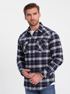 Ombre Clothing Flanellhemd für Männer Nevarth marinerot S