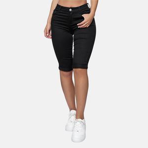 Elara Damen 3/4 Jeans Push Up Capri HB2581 Black-36 (S)