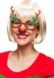 Brille Rentier mit Nase für Weihnachten Party Gag