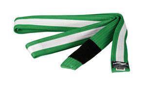 Ju-Sports BJJ Kindergürtel grün weißer Streifen Länge 260cm