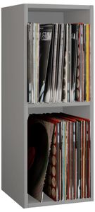 VCM Holz Schallplatten LP Stand Regal Archivierung Ständer Aufbewahrung Platto 2fach Grau