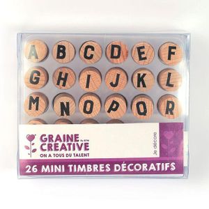 26 Mini Holzstempel - Alphabet Großbuchstaben