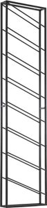 Weinregal Wand Metall Schwarz 36x150x8 cm Groß für 8 Flaschen, Design Wandregal für die Küche, Flaschenregal Hängend Schmal Wandmontage