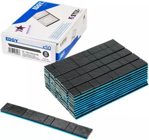 50 Streifen STIX Klebegewichte 60G (5+10G), Stahl, verzinkt, schwarz
